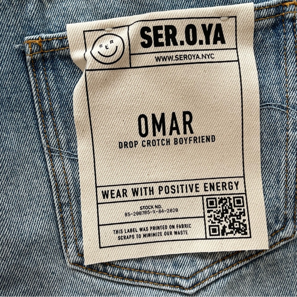NWT SER.O.YA Omar Drop Crotch Boyfriend jeans size 26/24 coastline - Picture 11 of 16